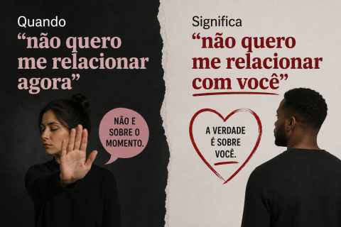 Quando "não quero me relacionar agora", Significa "não quero me relacionar com você"